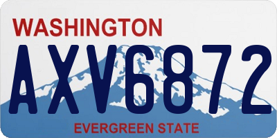 WA license plate AXV6872