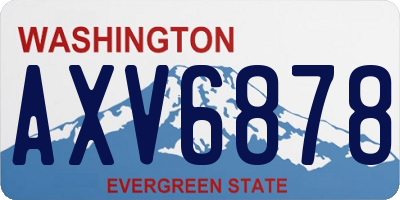 WA license plate AXV6878