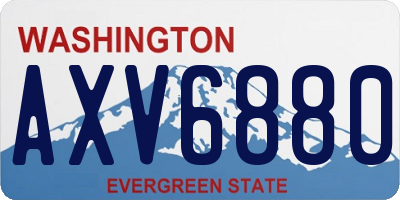 WA license plate AXV6880