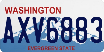 WA license plate AXV6883