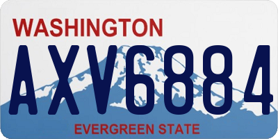 WA license plate AXV6884