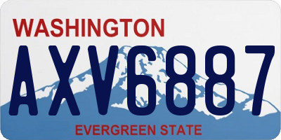WA license plate AXV6887