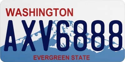 WA license plate AXV6888