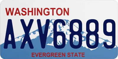 WA license plate AXV6889