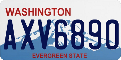 WA license plate AXV6890