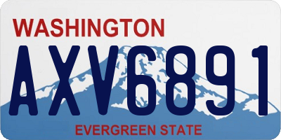 WA license plate AXV6891