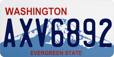 WA license plate AXV6892