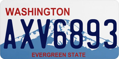 WA license plate AXV6893