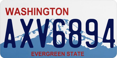 WA license plate AXV6894