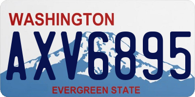 WA license plate AXV6895