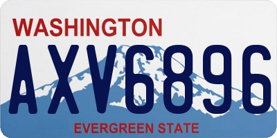 WA license plate AXV6896