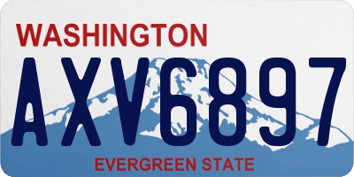 WA license plate AXV6897