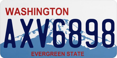 WA license plate AXV6898