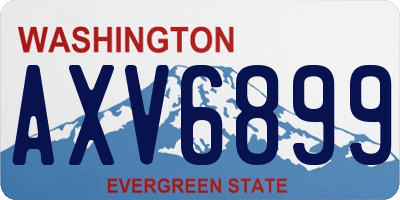 WA license plate AXV6899