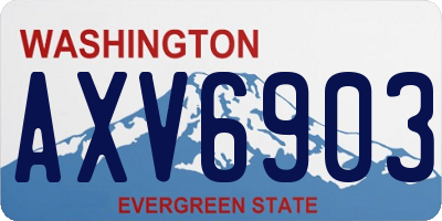 WA license plate AXV6903