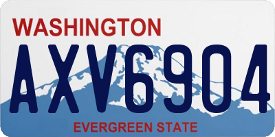 WA license plate AXV6904