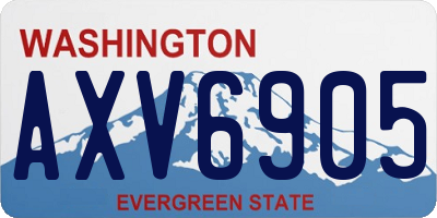 WA license plate AXV6905