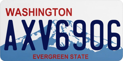 WA license plate AXV6906