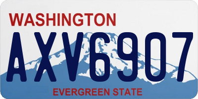 WA license plate AXV6907
