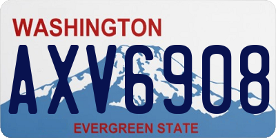 WA license plate AXV6908