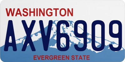 WA license plate AXV6909