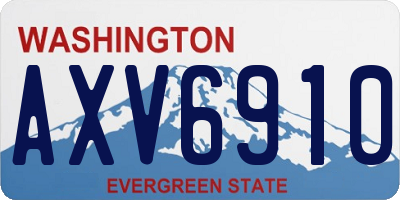 WA license plate AXV6910