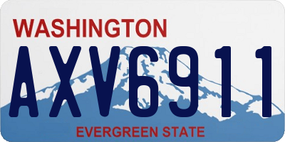 WA license plate AXV6911