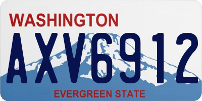 WA license plate AXV6912