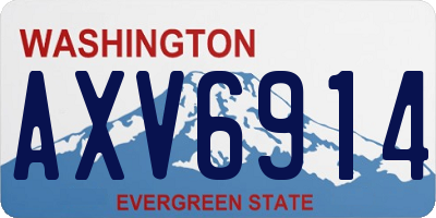 WA license plate AXV6914