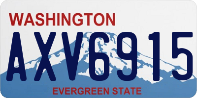 WA license plate AXV6915