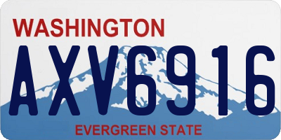 WA license plate AXV6916