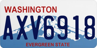 WA license plate AXV6918