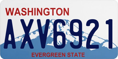 WA license plate AXV6921
