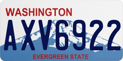 WA license plate AXV6922