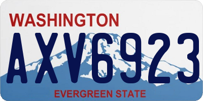 WA license plate AXV6923