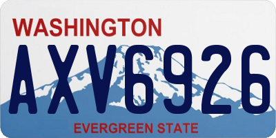 WA license plate AXV6926