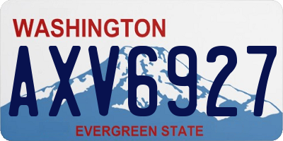 WA license plate AXV6927