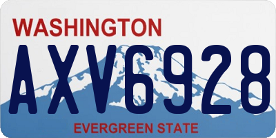 WA license plate AXV6928