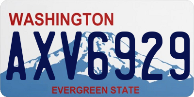 WA license plate AXV6929