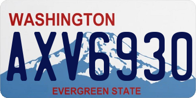 WA license plate AXV6930