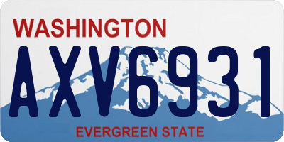 WA license plate AXV6931
