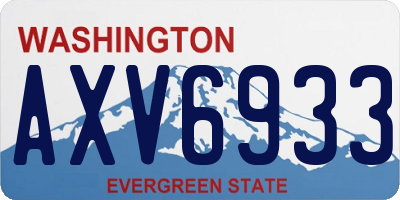 WA license plate AXV6933