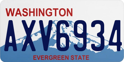 WA license plate AXV6934