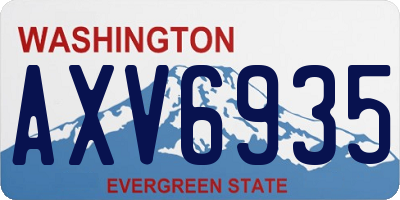 WA license plate AXV6935