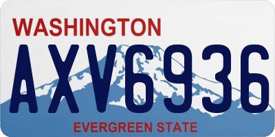 WA license plate AXV6936