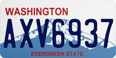 WA license plate AXV6937