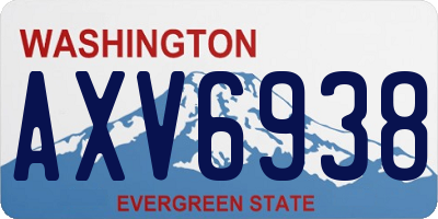 WA license plate AXV6938