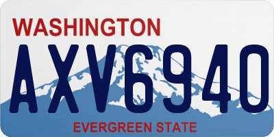 WA license plate AXV6940