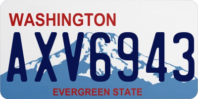 WA license plate AXV6943