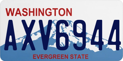 WA license plate AXV6944